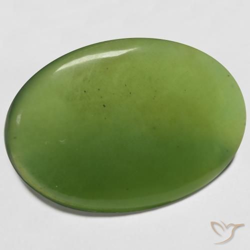 36.27ct Natural Verde medio Serpentina, Ovalada, Translúcido