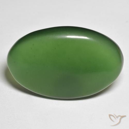 25.99ct Natural Verde bosque Serpentina, Ovalada, Translúcido
