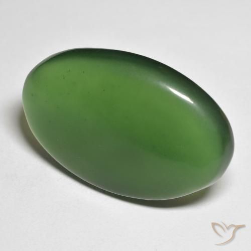 Serpentina Verde bosque natural de 25.99 ct, Ovalada, Translúcido