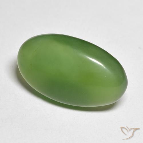 Serpentina Verde bosque natural de 8.81 ct, Ovalada, Translúcido