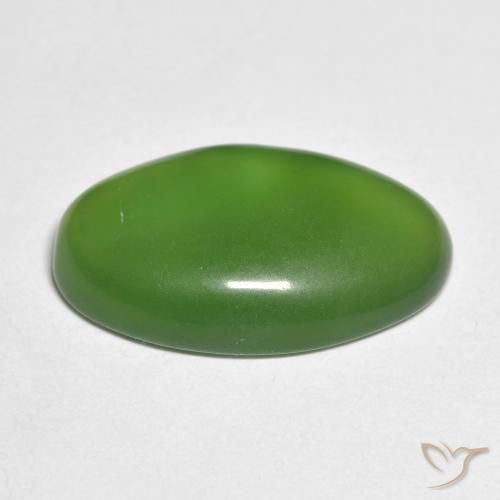 Serpentina Verde bosque natural de 8.81 ct, Ovalada, Translúcido