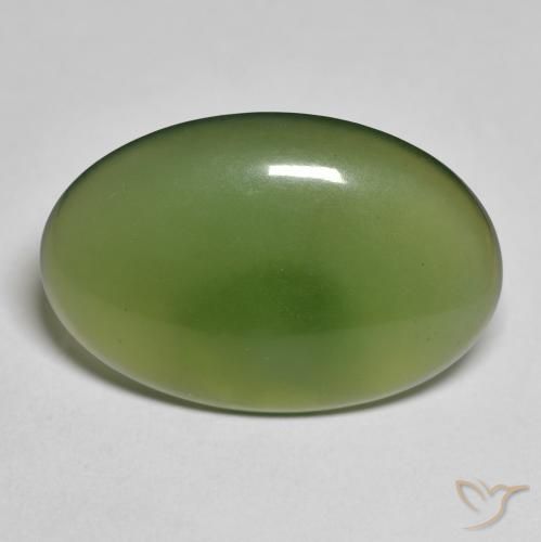 11.32ct Natural Verde terroso Serpentina, Ovalada, Translúcido