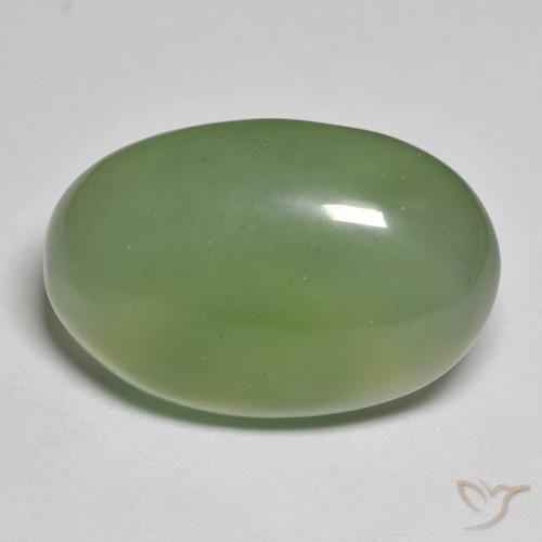 19.08ct Natural Verde pera Serpentina, Ovalada, Translúcido