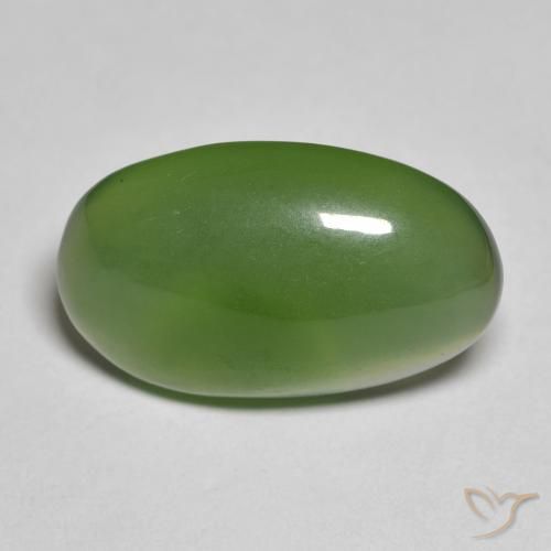 9.39ct Natural Verde medio Serpentina, Ovalada, Translúcido