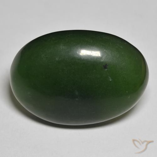 30.32ct Natural Verde oscuro Serpentina, Ovalada, Translúcido