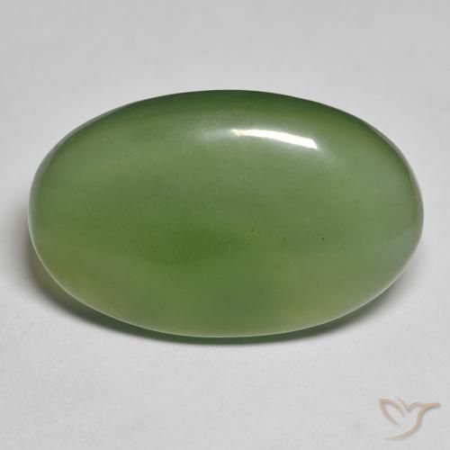 22.18ct Natural Verde terroso Serpentina, Ovalada, Translúcido