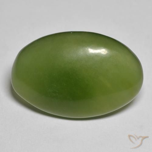 14.01ct Natural Verde terroso Serpentina, Ovalada, Translúcido