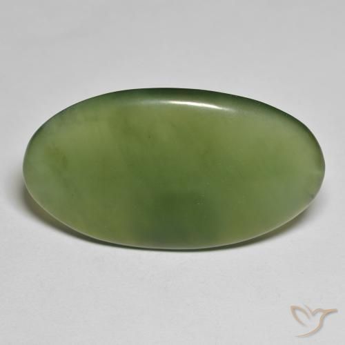 30.45ct Natural Verde alga Serpentina, Ovalada, Translúcido