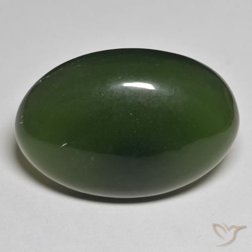45.87ct Natural Verde oscuro Serpentina, Ovalada, Translúcido