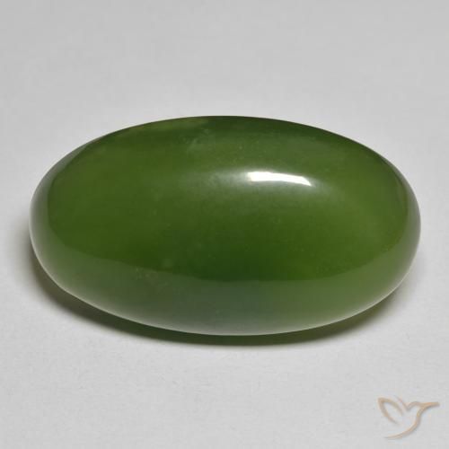 32.92ct Natural Verde oscuro Serpentina, Ovalada, Translúcido