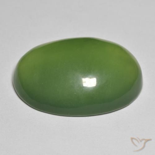 Serpentina Verde alga natural de 49.70 ct, Ovalada, Translúcido