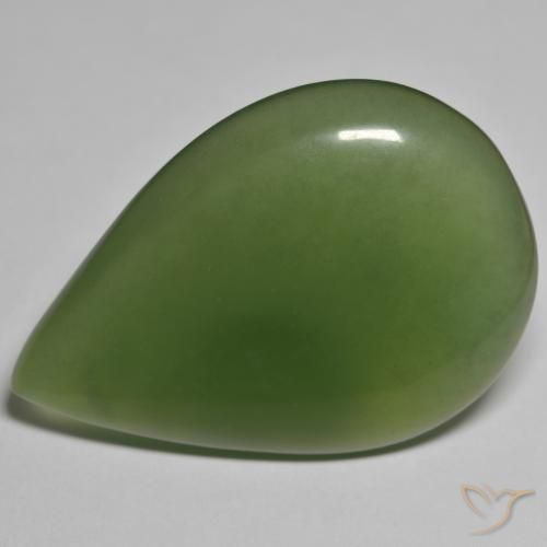 45.23ct Natural Verde alga Serpentina, En forma de pera, Translúcido