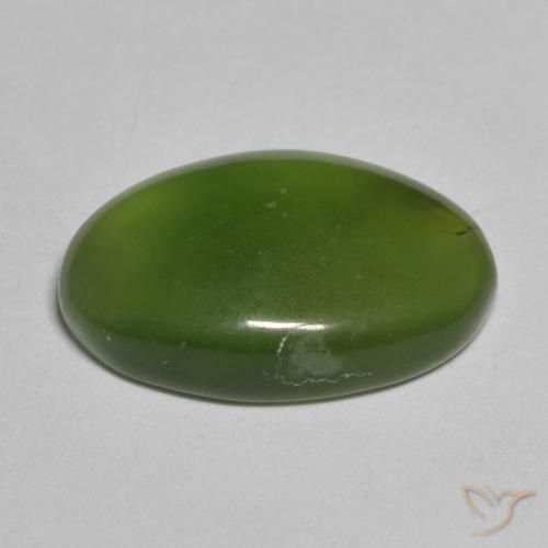 Serpentina Verde oscuro natural de 7.92 ct, Ovalada, Translúcido