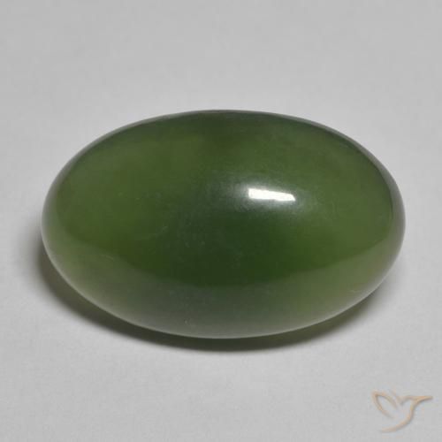 11.99ct Natural Verde alga Serpentina, Ovalada, Translúcido