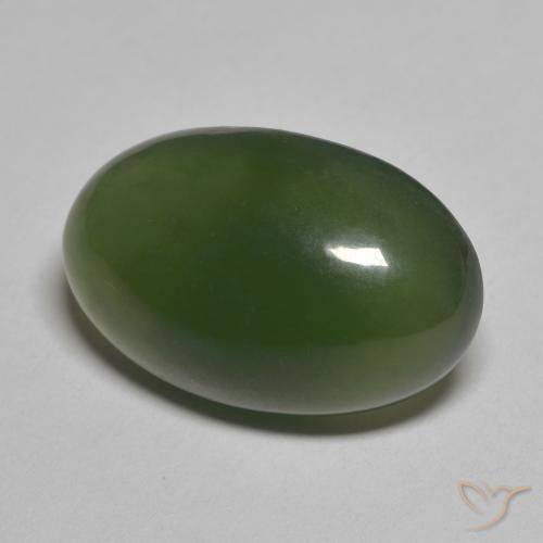 Serpentina Verde alga natural de 11.99 ct, Ovalada, Translúcido