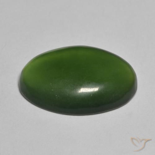 Serpentina Verde alga natural de 9.54 ct, Ovalada, Translúcido