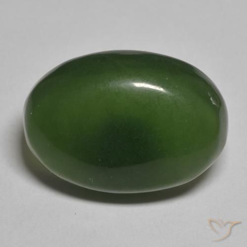 14.10ct Natural Verde oscuro Serpentina, Ovalada, Translúcido