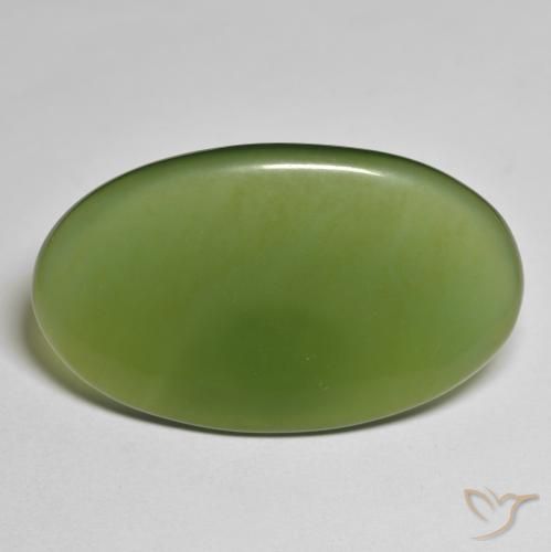 33.52ct Natural Verde oscuro Serpentina, Ovalada, Translúcido