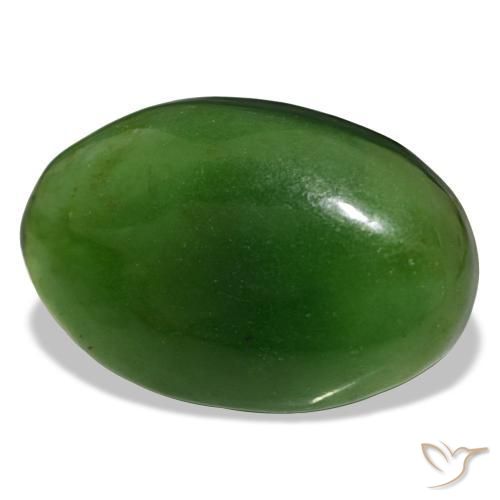 Serpentina verde natural de 11,27 ct, corte óvalo, transparente