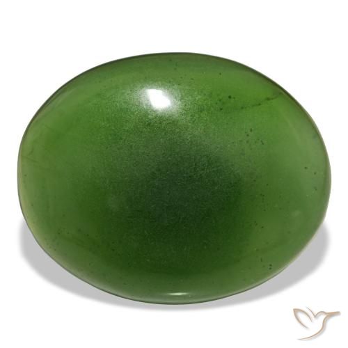Serpentina verde natural de 19,15 ct, corte óvalo, transparente
