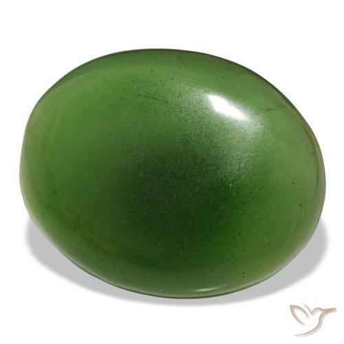Serpentina verde natural de 19,15 ct, corte óvalo, transparente