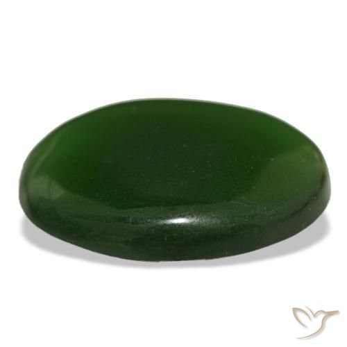 Serpentina verde natural de 19,15 ct, corte óvalo, transparente
