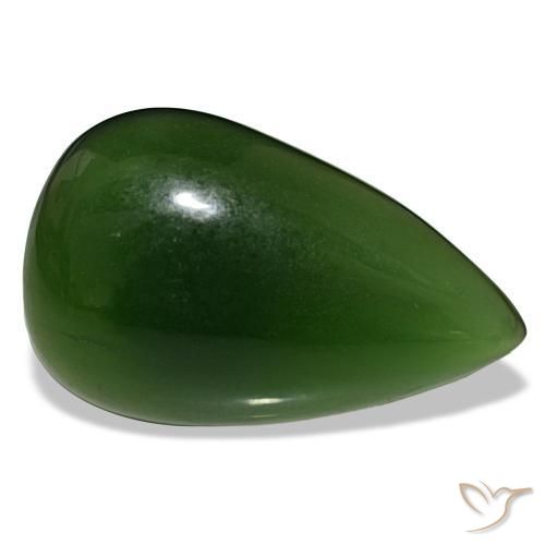 Serpentina verde natural de 15,80 ct, en forma de pera, transparente