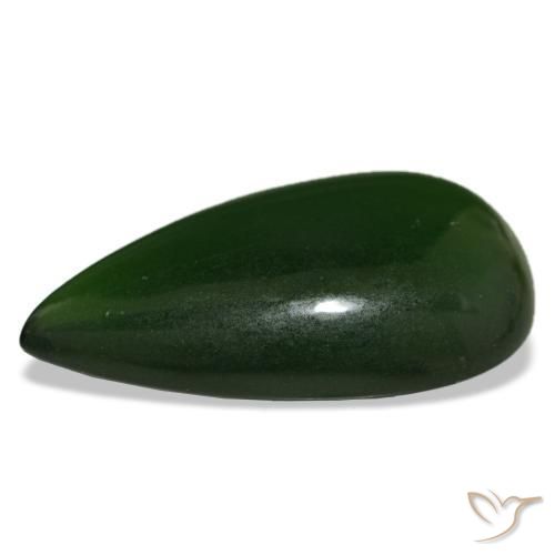 Serpentina verde natural de 15,80 ct, en forma de pera, transparente
