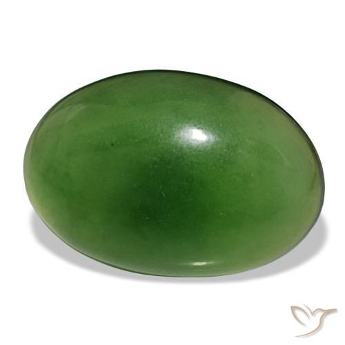 Serpentina verde natural de 9,58 ct, corte óvalo, transparente