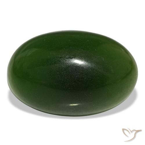Serpentina verde natural de 15,11 ct, corte óvalo, transparente