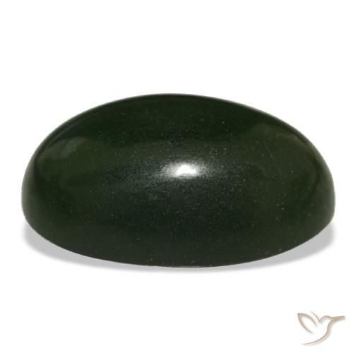 Serpentina verde natural de 15,11 ct, corte óvalo, transparente