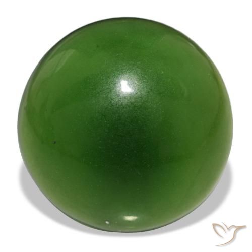 Serpentina verde natural de 13,21 ct, corte redondo, transparente