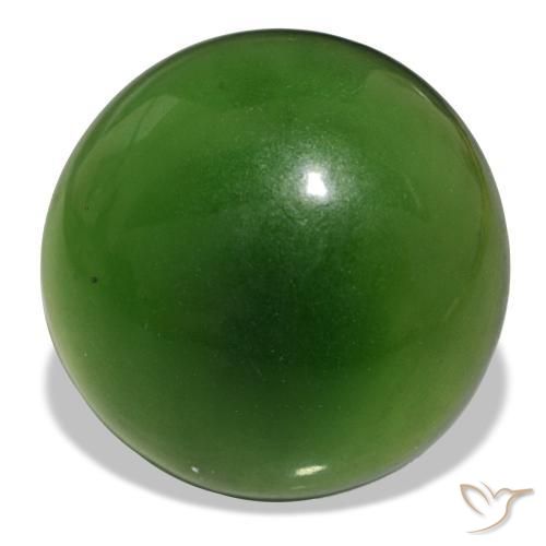 Serpentina verde natural de 13,21 ct, corte redondo, transparente