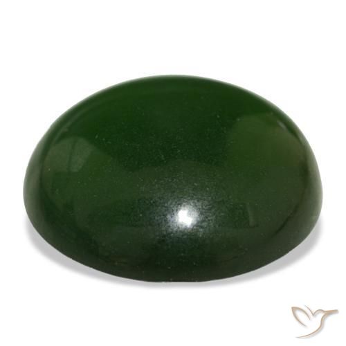 Serpentina verde natural de 13,21 ct, corte redondo, transparente
