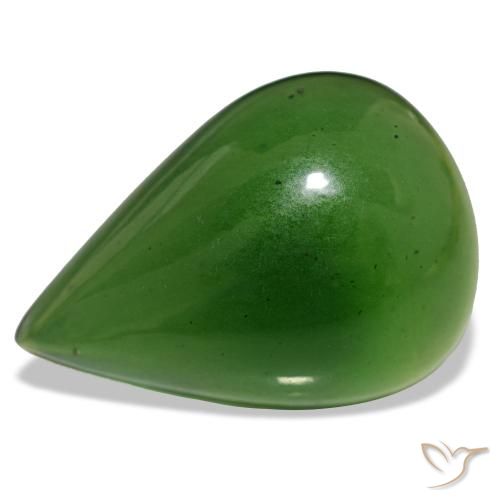 Serpentina verde natural de 17,92 ct, en forma de pera, transparente