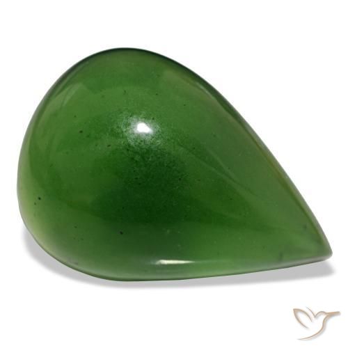 Serpentina verde natural de 17,92 ct, en forma de pera, transparente