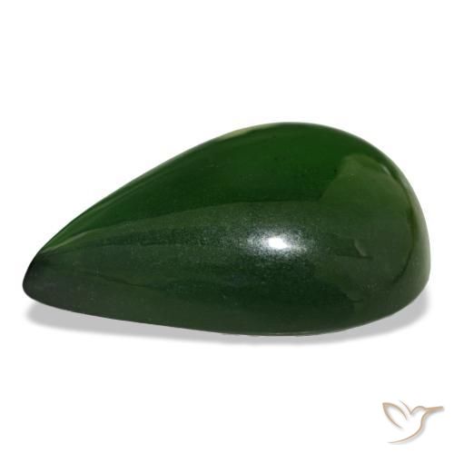 Serpentina verde natural de 17,92 ct, en forma de pera, transparente