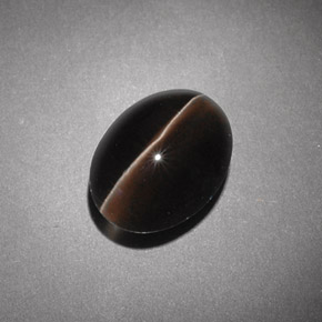 Sillimanite cat's eye marrón natural de 4,54 ct, transparente, transparente / translúcido