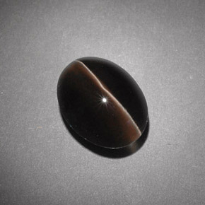 Sillimanite cat's eye marrón natural de 4,54 ct, transparente, transparente / translúcido