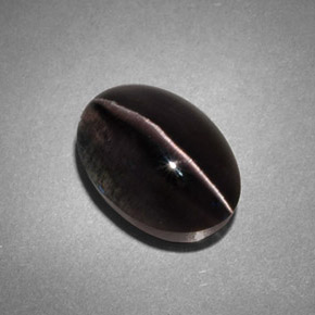 Sillimanite cat's eye gris natural de 4,45 ct, transparente, transparente / translúcido
