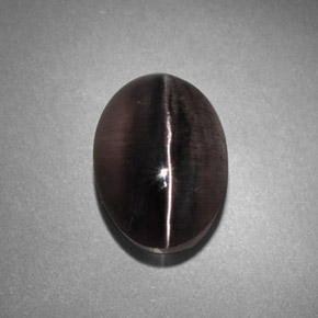 Sillimanite cat's eye gris natural de 4,45 ct, transparente, transparente / translúcido