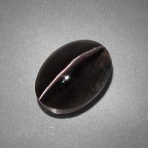 Sillimanite cat's eye gris natural de 4,45 ct, transparente, transparente / translúcido
