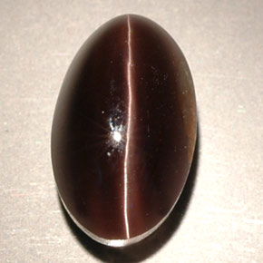 Sillimanite cat's eye marrón natural de 4,63 ct, transparente, transparente / translúcido