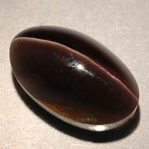 Sillimanite cat's eye marrón natural de 4,63 ct, transparente, transparente / translúcido