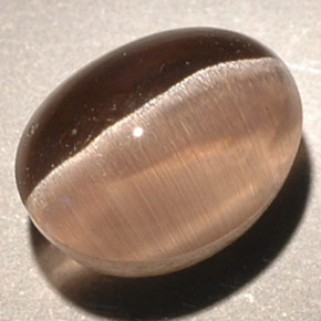 Sillimanite cat's eye marrón natural de 3,56 ct, transparente, transparente / translúcido