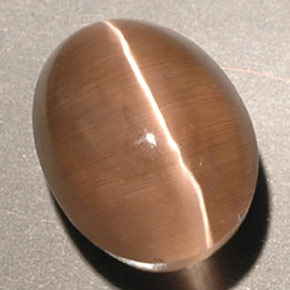 Sillimanite cat's eye marrón natural de 3,56 ct, transparente, transparente / translúcido