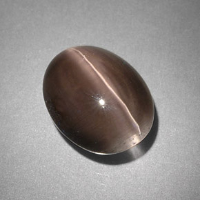 Sillimanite cat's eye gris natural de 4,25 ct, transparente, transparente / translúcido