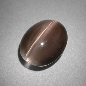 Sillimanite cat's eye gris natural de 4,25 ct, transparente, transparente / translúcido