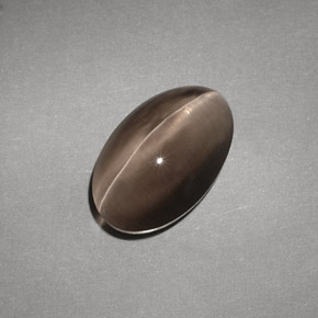 Sillimanite cat's eye marrón natural de 4,88 ct, transparente, transparente / translúcido