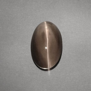 Sillimanite cat's eye marrón natural de 4,88 ct, transparente, transparente / translúcido